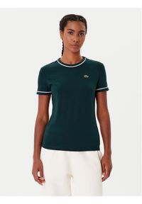 Lacoste T-Shirt TF5289 Zielony Slim Fit. Kolor: zielony. Materiał: bawełna