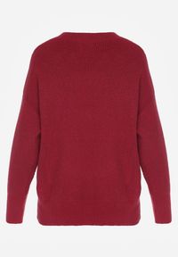 Born2be - Bordowy Sweter z Domieszką Kaszmiru z Dekoltem w Serek Feralaine. Okazja: na co dzień, na spotkanie biznesowe. Typ kołnierza: dekolt w serek. Kolor: czerwony. Materiał: kaszmir. Styl: biznesowy, klasyczny, casual, elegancki #6