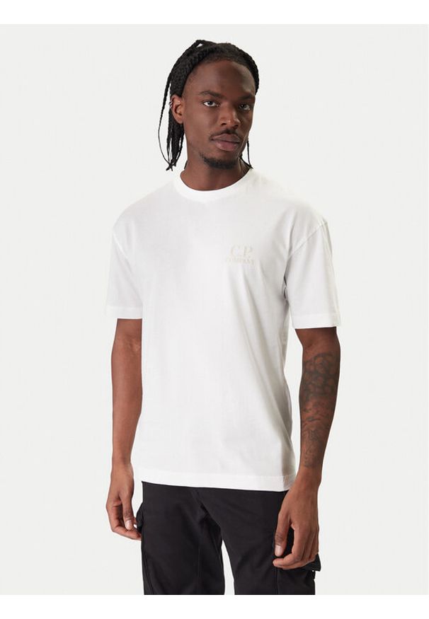 C.P. Company T-Shirt 20CMTS086A005100W Écru Regular Fit. Materiał: bawełna