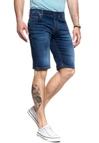 Mustang - SPODENKI MUSTANG Chicago Short DENIM BLUE 1008363 5000 682. Materiał: denim #6