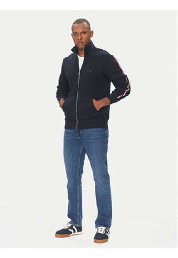 TOMMY HILFIGER - Tommy Hilfiger Bluza Global Stripe MW0MW38686 Granatowy Regular Fit. Kolor: niebieski. Materiał: bawełna