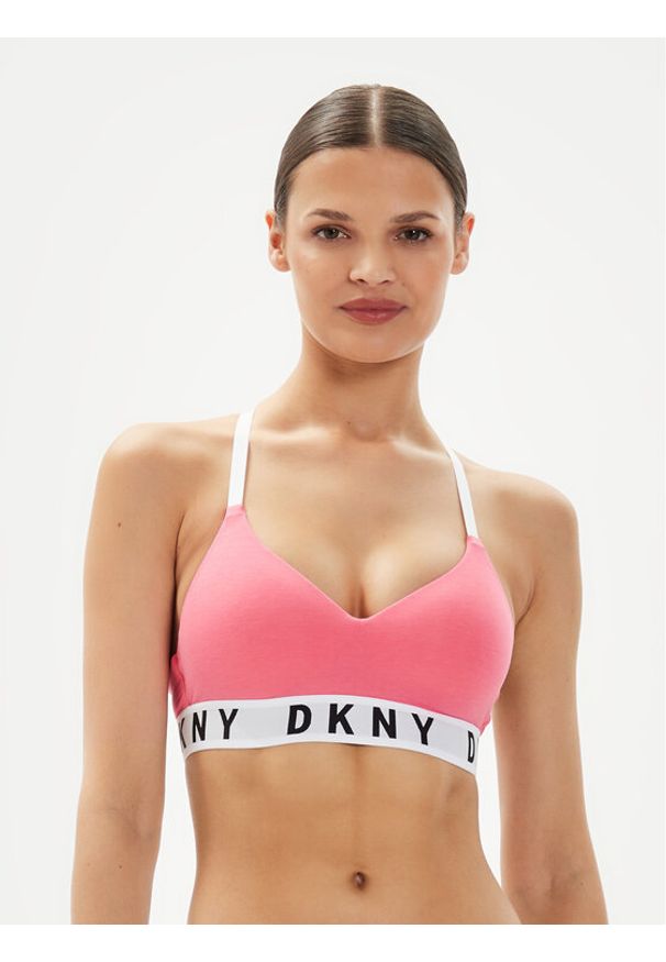 DKNY Biustonosz push-up DK4518 Różowy. Kolor: różowy. Materiał: bawełna. Rodzaj stanika: push-up