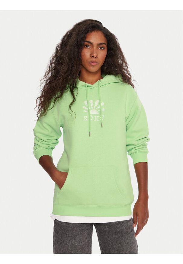 Roxy Bluza Surf Stoked ERJFT05021 Zielony Regular Fit. Kolor: zielony. Materiał: bawełna
