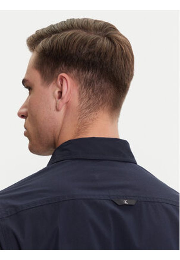 Calvin Klein Jeans Koszula J30J324614 Granatowy Slim Fit. Kolor: niebieski. Materiał: bawełna