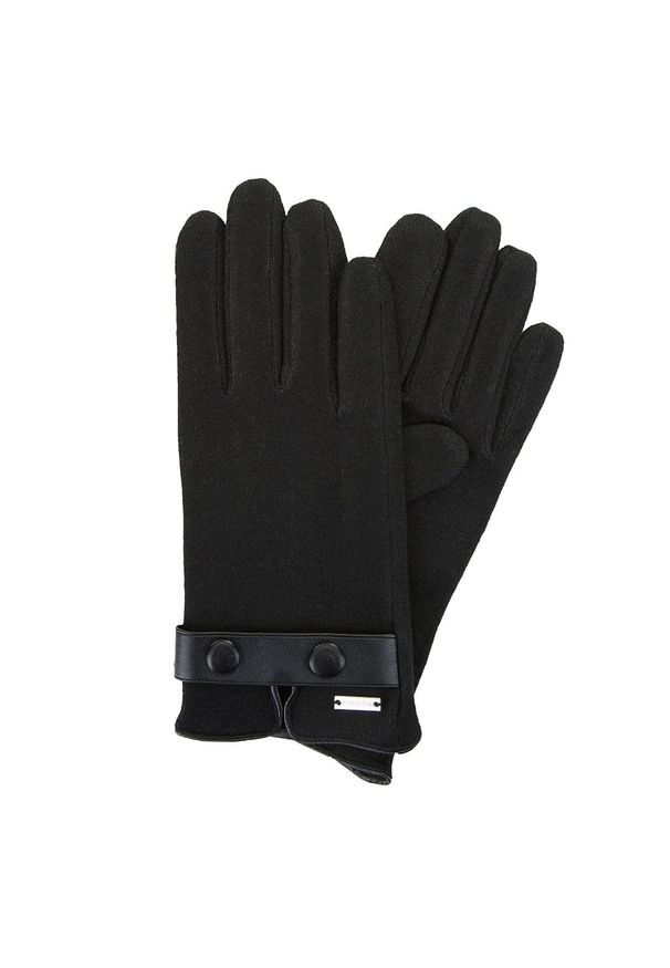Wittchen - Męskie rękawiczki wełniane do smartfona. Kolor: czarny. Materiał: wełna. Sezon: zima. Styl: elegancki