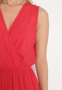 Born2be - Czerwony Kombinezon Hame. Kolor: czerwony. Materiał: wiskoza. Długość rękawa: na ramiączkach. Długość: długie. Styl: elegancki #5