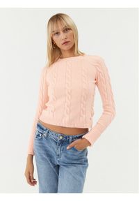 Guess Sweter W3BR40 Z3930 Różowy Regular Fit. Kolor: różowy. Materiał: bawełna