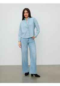 Sinsay - Jeansy wide leg - niebieski. Kolor: niebieski