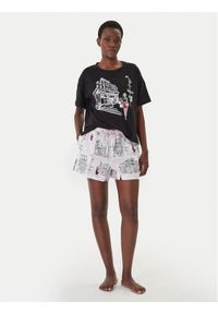DKNY Piżama YI50108 Czarny Regular Fit. Kolor: czarny. Materiał: bawełna #1