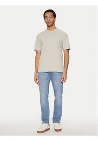 Calvin Klein T-Shirt K10K114167 Beżowy Slim Fit. Kolor: beżowy. Materiał: bawełna