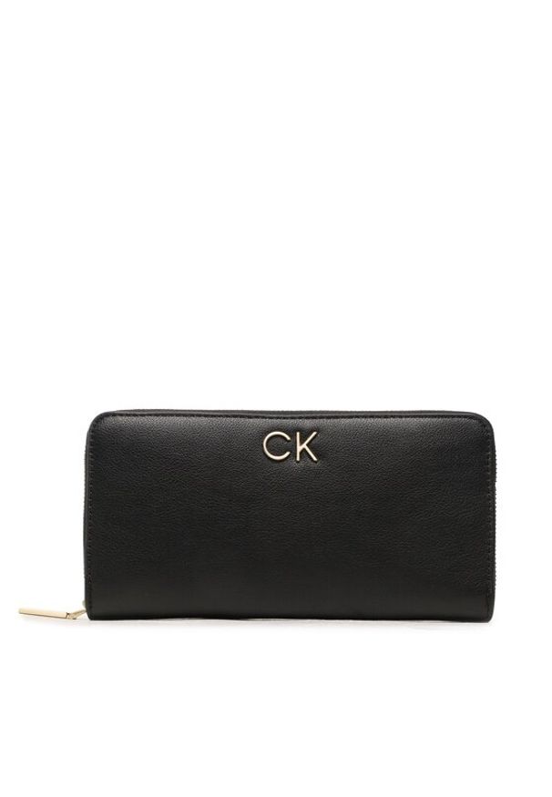 Calvin Klein Duży Portfel Damski Re-Lock Z/A Wallet Lg Pbl K60K610967 Czarny. Kolor: czarny. Materiał: skóra