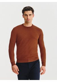 Pako Lorente - PAKO LORENTE – Rudy sweter męski. Okazja: na co dzień. Kolor: niebieski, brązowy. Materiał: nylon, wiskoza. Sezon: jesień. Styl: casual #1