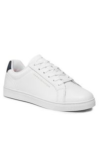 TOMMY HILFIGER - Tommy Hilfiger Sneakersy Essential Cupsole Sneaker FW0FW07687 Biały. Kolor: biały. Materiał: skóra