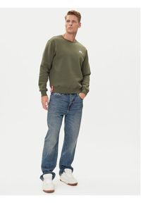 Alpha Industries Bluza Basic 188307 Zielony Regular Fit. Kolor: zielony. Materiał: bawełna #6
