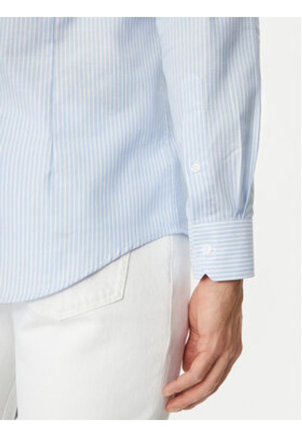 Michael Kors Koszula MK0DS01408 Błękitny Slim Fit. Kolor: niebieski. Materiał: bawełna