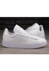 Buty damskie sportowe trampki Adidas GRAND COURT ALPHA. Kolor: biały, wielokolorowy, żółty. Sport: turystyka piesza