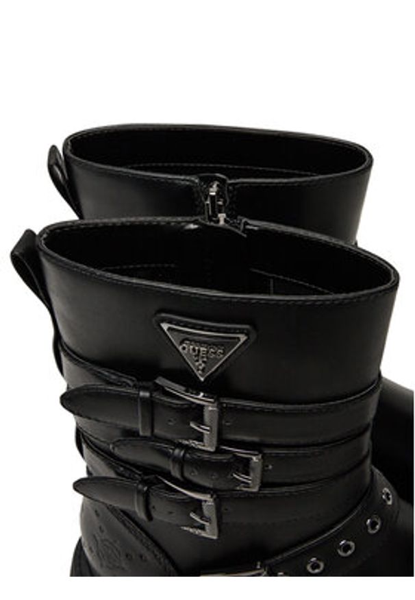 Guess Botki FLTSVO FAL10 Czarny. Kolor: czarny. Materiał: skóra
