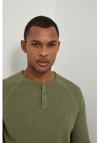 medicine - Medicine Sweter bawełniany męski kolor zielony lekki. Okazja: na co dzień. Kolor: zielony. Materiał: bawełna. Długość rękawa: raglanowy rękaw. Długość: krótkie. Styl: casual #3
