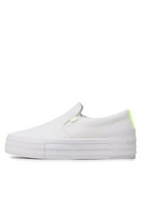 Calvin Klein Jeans Tenisówki Vulc Flatf Bold Slipon Fluo Cont YW0YW00905 Biały. Kolor: biały. Materiał: materiał #2