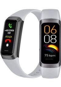 Hurtel - Smartwatch smartband czarny z szarym paskiem sportowy. Rodzaj zegarka: smartwatch. Kolor: wielokolorowy, czarny, szary. Styl: sportowy