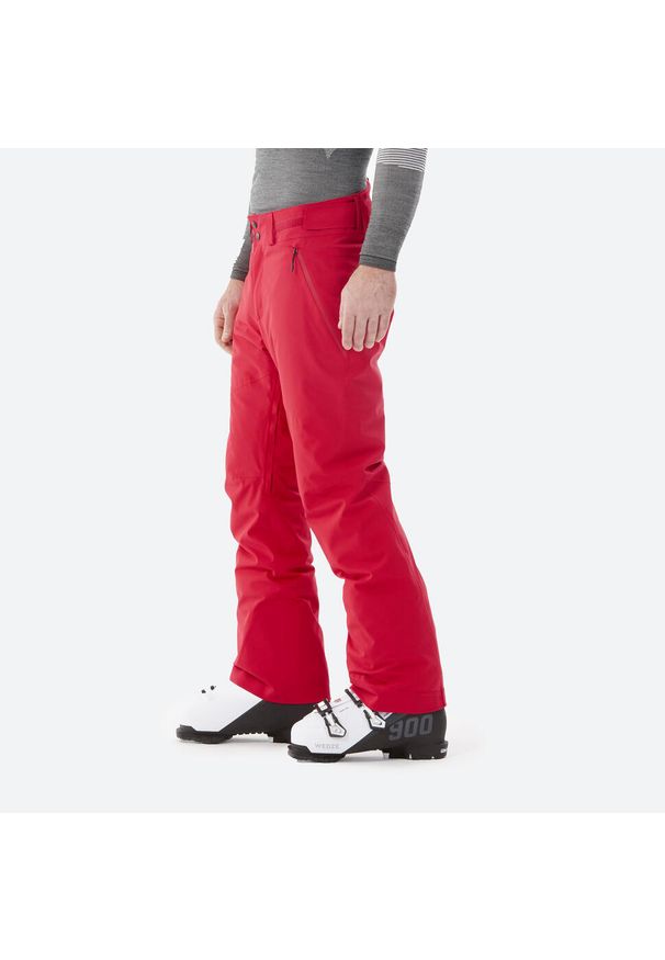 WEDZE - Spodnie narciarskie męskie Wedze 500. Kolor: czerwony. Materiał: tkanina, materiał. Długość: długie. Sezon: zima. Sport: narciarstwo