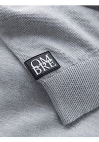 Ombre Clothing - Sweter męski raglanowy z prążkowanymi rękawami – szary melanż V3 - Rozmiar: XXL. Okazja: na co dzień. Kolor: szary. Materiał: prążkowany. Długość rękawa: raglanowy rękaw. Wzór: melanż. Styl: casual #2