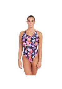 ZOGGS - Zoggs Sea Flowers Actionback Swimsuit – Rozmiar 32. Kolor: czarny. Wzór: kolorowy