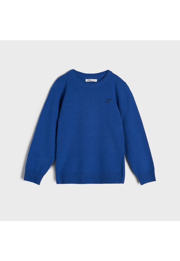 Sinsay - Sweter z haftem - Niebieski. Kolor: niebieski. Wzór: haft