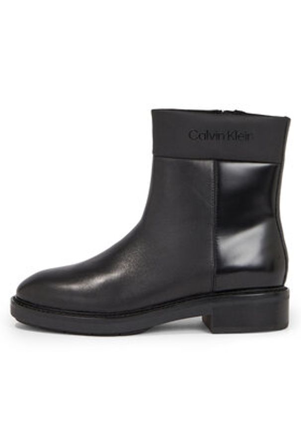 Calvin Klein Botki Rubber Sole Ankle Boot Lg Wl HW0HW01700 Czarny. Kolor: czarny. Materiał: skóra
