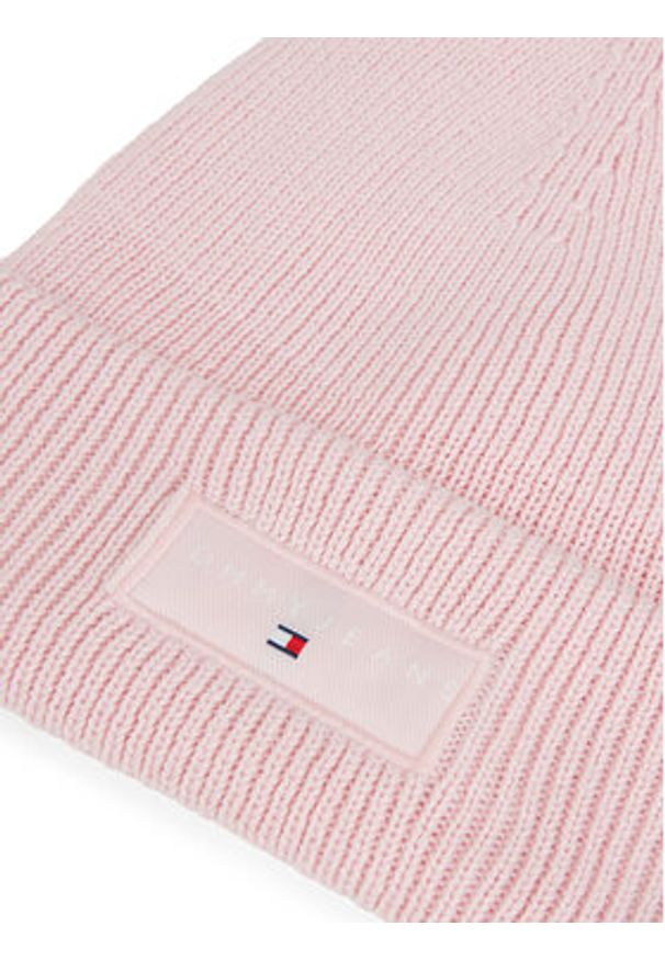 Tommy Jeans Czapka Tjw Linear Beanie AW0AW17913 Różowy. Kolor: różowy. Materiał: materiał, bawełna