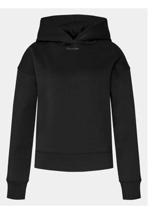 Calvin Klein Bluza Metallic Micro Logo K20K206960 Czarny Relaxed Fit. Kolor: czarny. Materiał: syntetyk, bawełna