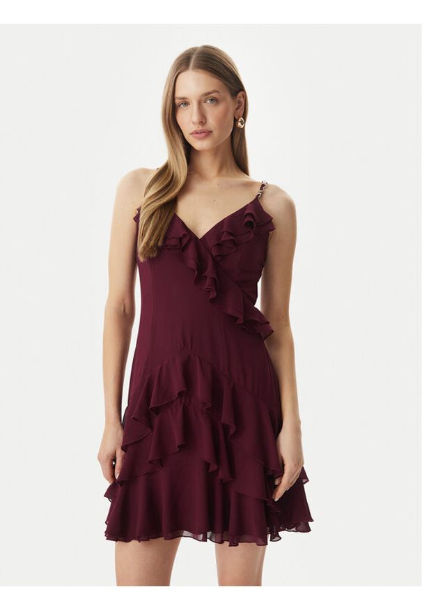 Morgan Sukienka koktajlowa 261-RDADOU Bordowy Regular Fit. Kolor: czerwony. Materiał: syntetyk. Styl: wizytowy