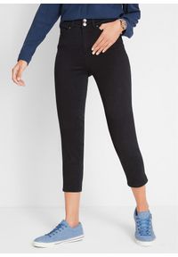bonprix - Dżinsy slim fit, ze średnim stanem i elastyczną gumką w talii. Kolor: czarny #1