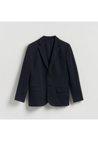 Reserved - Marynarka slim fit - granatowy. Kolor: niebieski. Materiał: bawełna, dzianina
