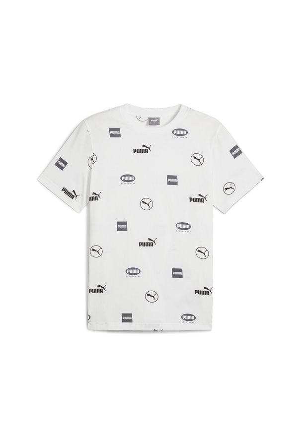 Puma - Męska koszulka PUMA POWER PUMA White. Kolor: biały. Wzór: nadruk. Sport: joga i pilates