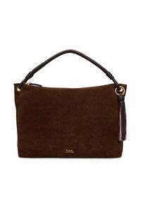 TOMMY HILFIGER - Tommy Hilfiger Torebka Th Statement Leather Bag Suede AW0AW18402 Brązowy. Kolor: brązowy. Materiał: skórzane #5