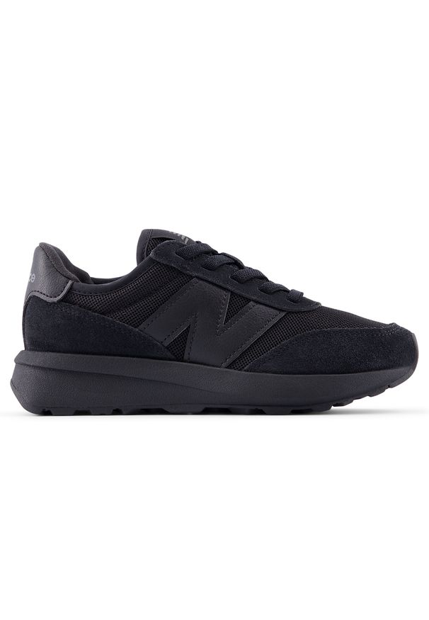 Buty dziecięce New Balance PH370BB – czarne. Kolor: czarny. Materiał: zamsz, skóra. Szerokość cholewki: normalna