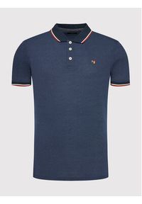 Jack&Jones PREMIUM Polo Bluwin 12169064 Granatowy Regular Fit. Typ kołnierza: polo. Kolor: niebieski. Materiał: syntetyk, bawełna