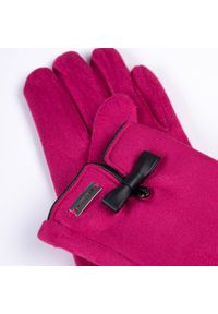 Wittchen - Damskie rękawiczki z kokardką różowe. Kolor: różowy. Materiał: poliester. Sezon: wiosna, jesień. Styl: casual, elegancki #2