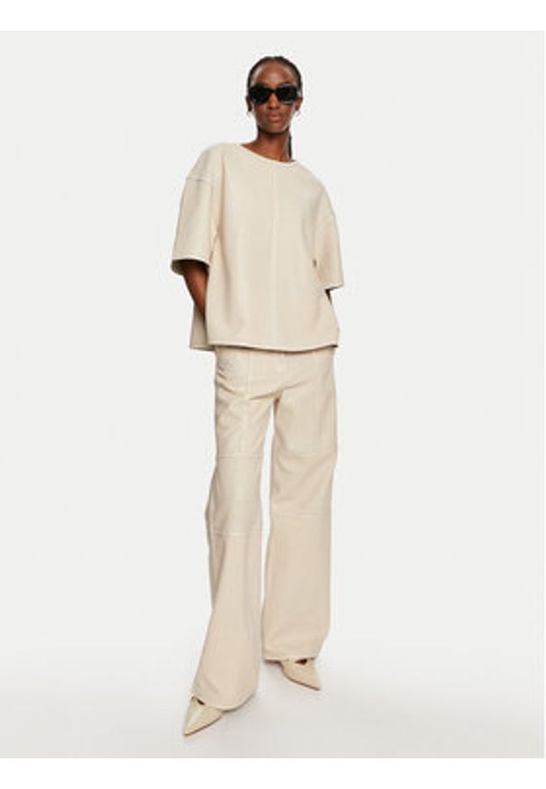 Day Birger et Mikkelsen - DAY BIRGER ÉT MIKKELSEN Bluzka Avril DAY65243200 Écru Relaxed Fit. Materiał: skóra