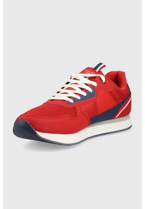 U.S. Polo Assn. sneakersy kolor czerwony. Nosek buta: okrągły. Zapięcie: sznurówki. Kolor: czerwony. Materiał: guma