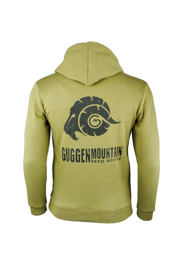 GUGGEN MOUNTAIN - Męska bluza polarowa z kapturem i długim rękawem Outdoor. Typ kołnierza: kaptur. Kolor: wielokolorowy, czarny, zielony. Materiał: bawełna, poliester. Długość rękawa: długi rękaw. Długość: długie. Sport: outdoor
