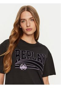Replay - REPLAY T-Shirt W3089E.000.23608P Czarny Regular Fit. Kolor: czarny. Materiał: bawełna