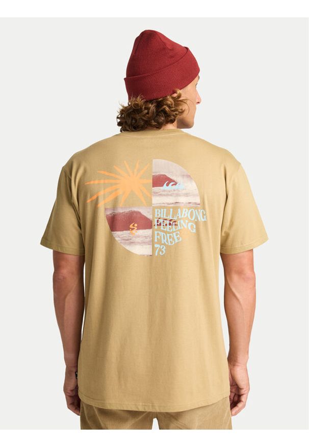 Billabong T-Shirt Twin Fin EBYZT00362 Beżowy Regular Fit. Kolor: beżowy. Materiał: bawełna