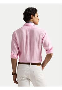Polo Ralph Lauren Koszula 710968915002 Różowy Slim Fit. Typ kołnierza: polo. Kolor: różowy. Materiał: len #6