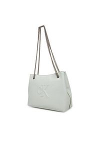 Calvin Klein Jeans Torebka Sculpted Chain Shoulder Bag LV04K3163G Szary. Kolor: szary. Materiał: skórzane #4