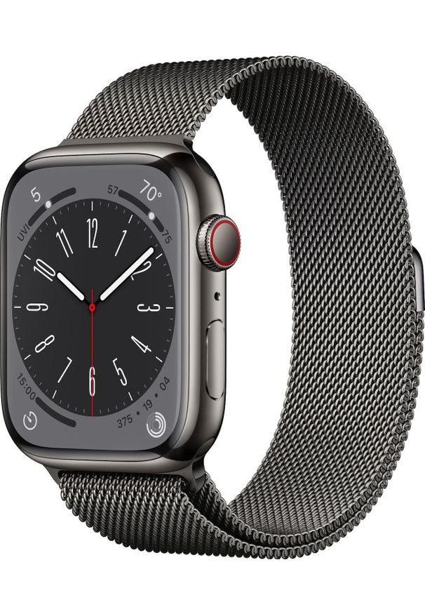 APPLE - Smartwatch Apple Watch 8 GPS + Cellular 45mm Graphite Stainless Steel Grafitowy (MNKX3UL/A). Rodzaj zegarka: smartwatch. Kolor: szary