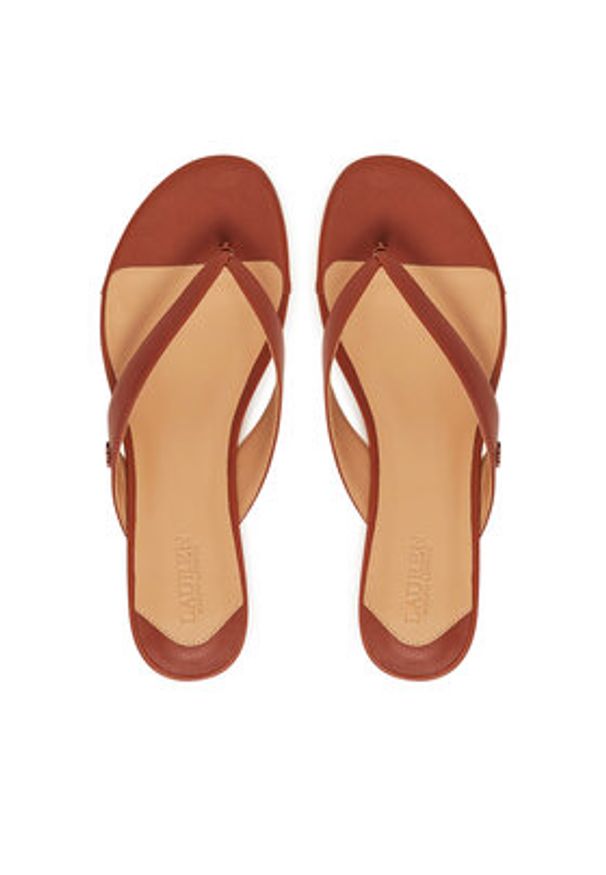 Lauren Ralph Lauren - LAUREN RALPH LAUREN Japonki Francesca 802966841002 Brązowy. Kolor: brązowy. Materiał: skóra