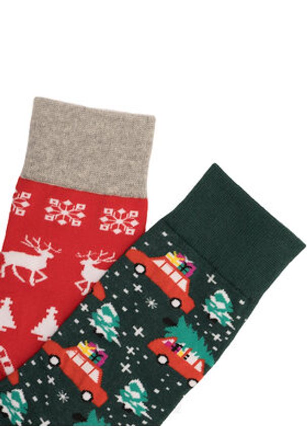 Lasocki Zestaw 2 par wysokich skarpet męskich 2MB-004-AW23 (2-pack) Kolorowy. Materiał: materiał. Wzór: kolorowy