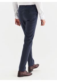 Pako Lorente - PAKO LORENTE – Granatowe spodnie garniturowe w kratę. Kolor: niebieski. Materiał: wełna #8